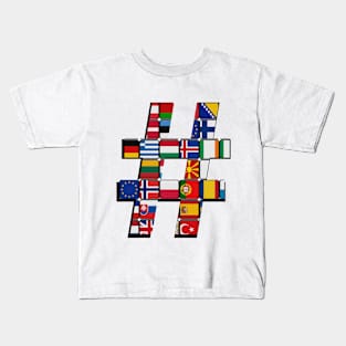 Hashtag Flag - Many Flags - Design Two Kids T-Shirt